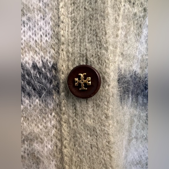 Tory Burch Brushed Plaid Cardigan - Picture 2 of 9